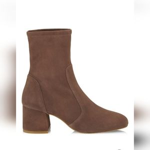 Stuart Weitzman Sleek Suede Socks Booties